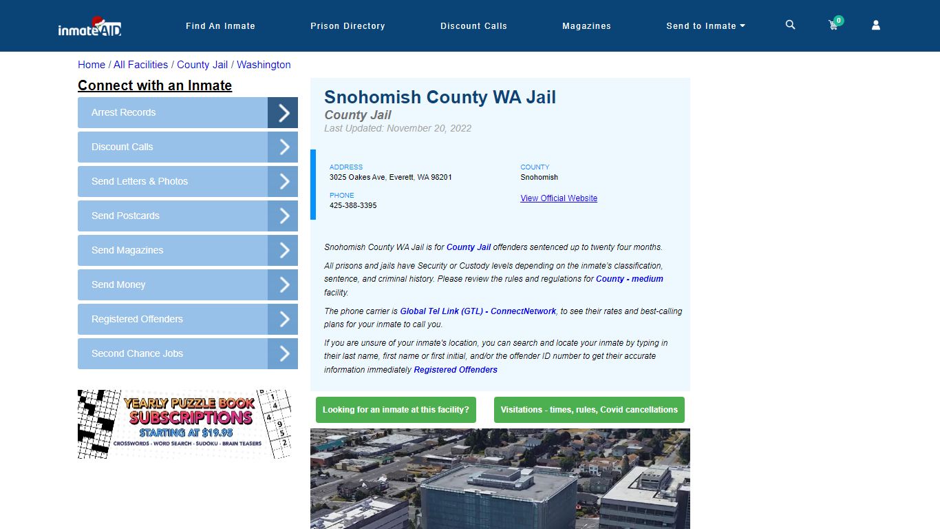 Snohomish County WA Jail - Inmate Locator - Everett, WA