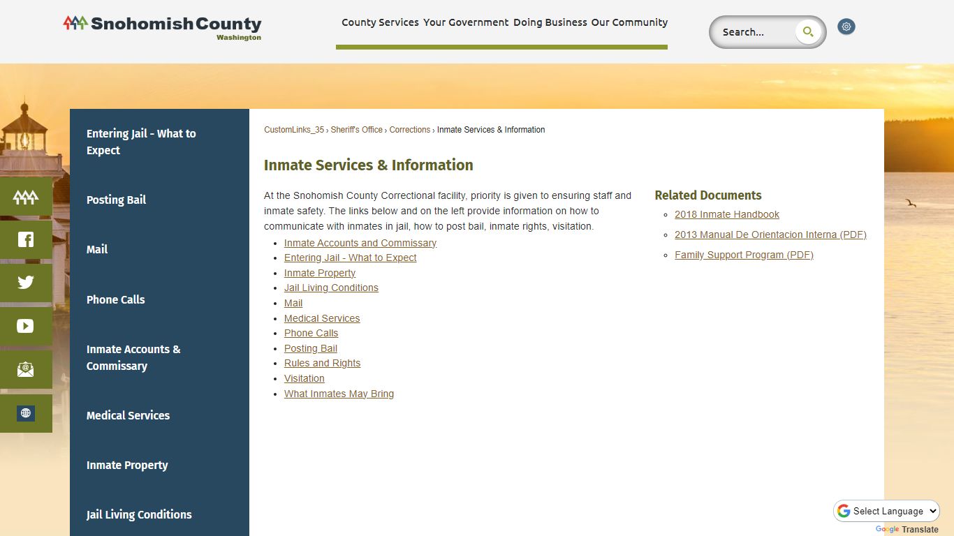Inmate Services & Information - Snohomish County, WA