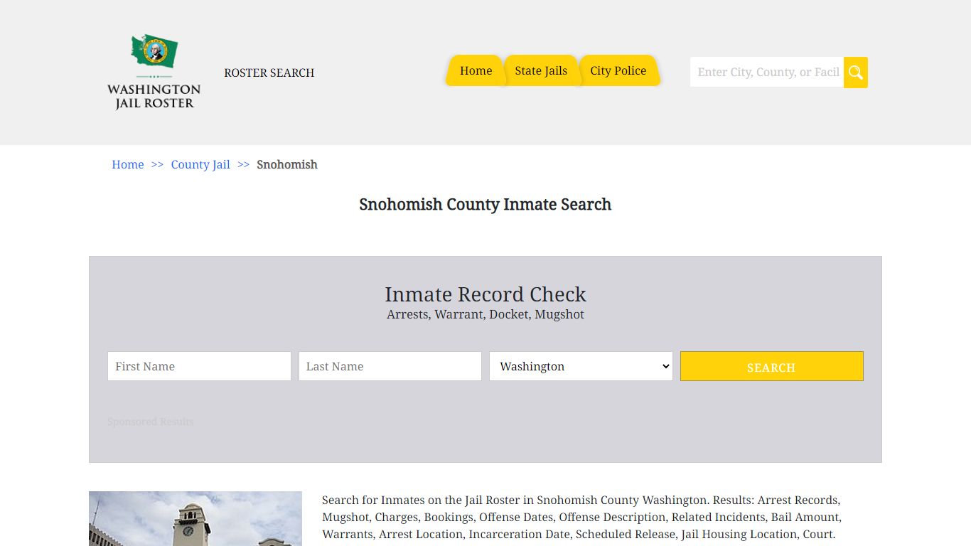Snohomish County Inmates | Jail Roster Search